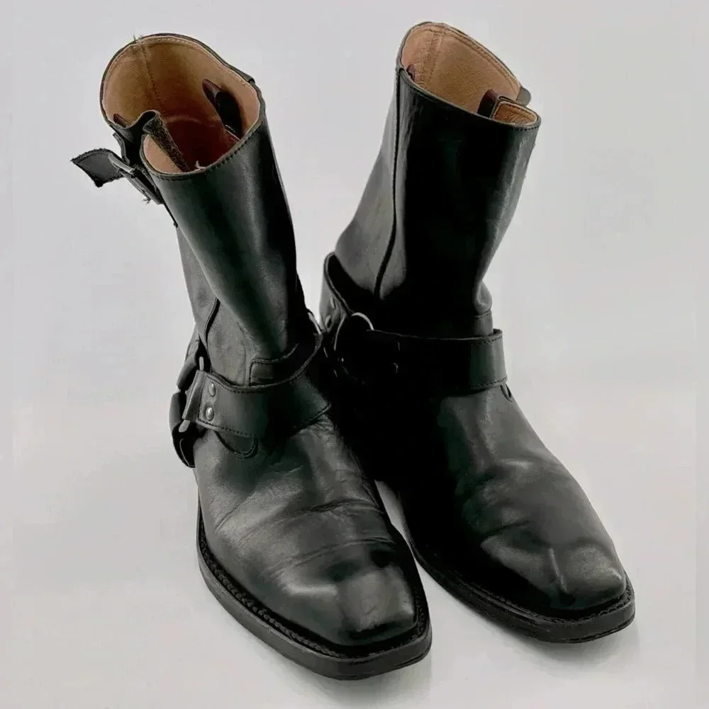 John Fluevog Original Men’s Black Leather Boots in size 9M - Picture 1 of 17